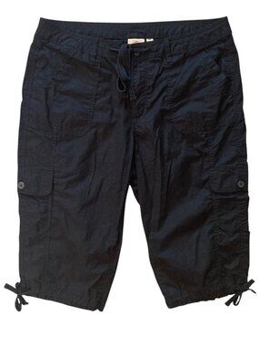 Women's ST. JOHN'S BAY Cargo Capri Pedal Pusher Pants BLACK Size 16 Petite